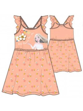 Dievčenské bavlnené letné šaty Ľadové kráľovstvo - oranžové