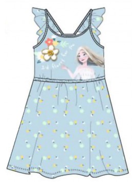 Dívčí bavlněné letní šaty Ledové království - modré