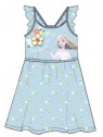 Dievčenské bavlnené letné šaty Ľadové kráľovstvo - modré