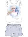 Letné dievčenské pyžamo s krátkym rukávom Ľadové kráľovstvo Elsa - biele