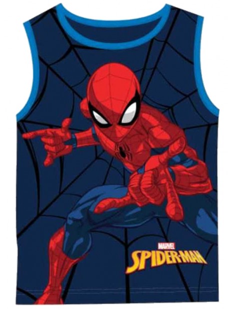 Chlapecké bavlněné tričko (nátělník) Spiderman - tm. modré