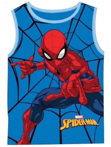 Chlapčenské bavlnené tričko (nátelník) Spiderman - modré