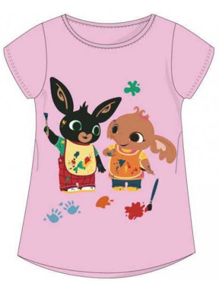 Dívčí tričko s krátkým rukávem zajíček Bing - sv. růžové