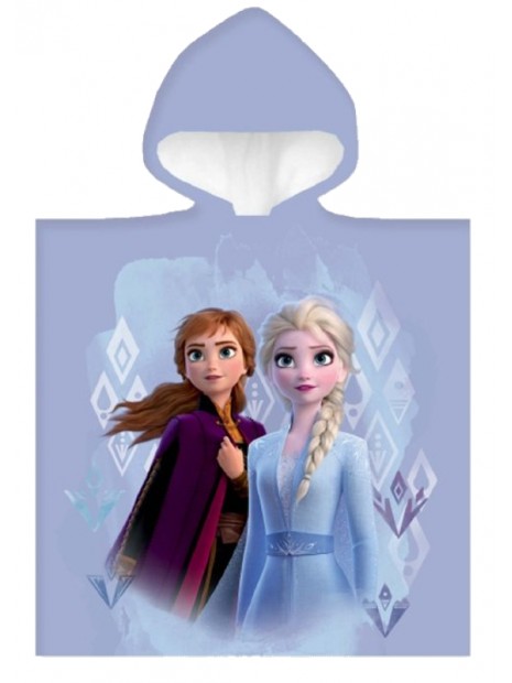 Dievčenské bavlnené pončo osuška s kapucňou Ľadové kráľovstvo
