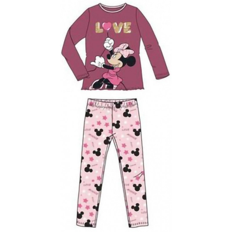 Dievčenské bavlnené pyžamo Minnie Mouse Disney - bordó