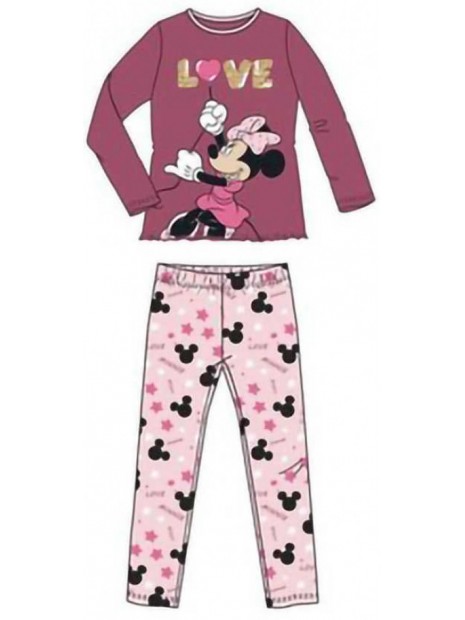 Dívčí bavlněné pyžamo Minnie Mouse Disney - bordó