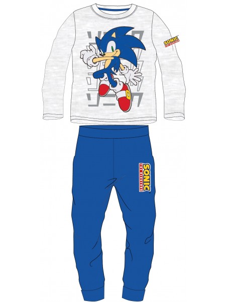 Chlapčenské bavlnené pyžamo Ježko Sonic - šedé