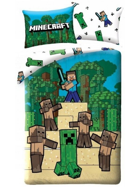 Bavlněné ložní povlečení Minecraft - Creeper a Steve