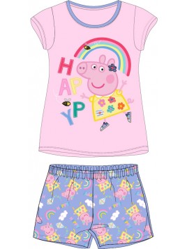 Letné dievčenské pyžamo prasiatko Peppa - ružové