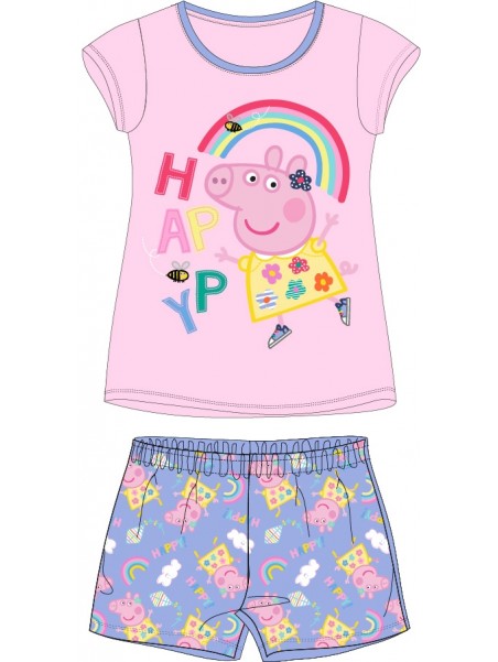 Letné dievčenské pyžamo prasiatko Peppa - ružové