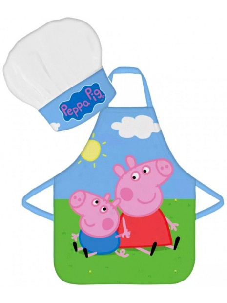 Dětská zástěra a kuchařská čepice Prasátko Peppa a George