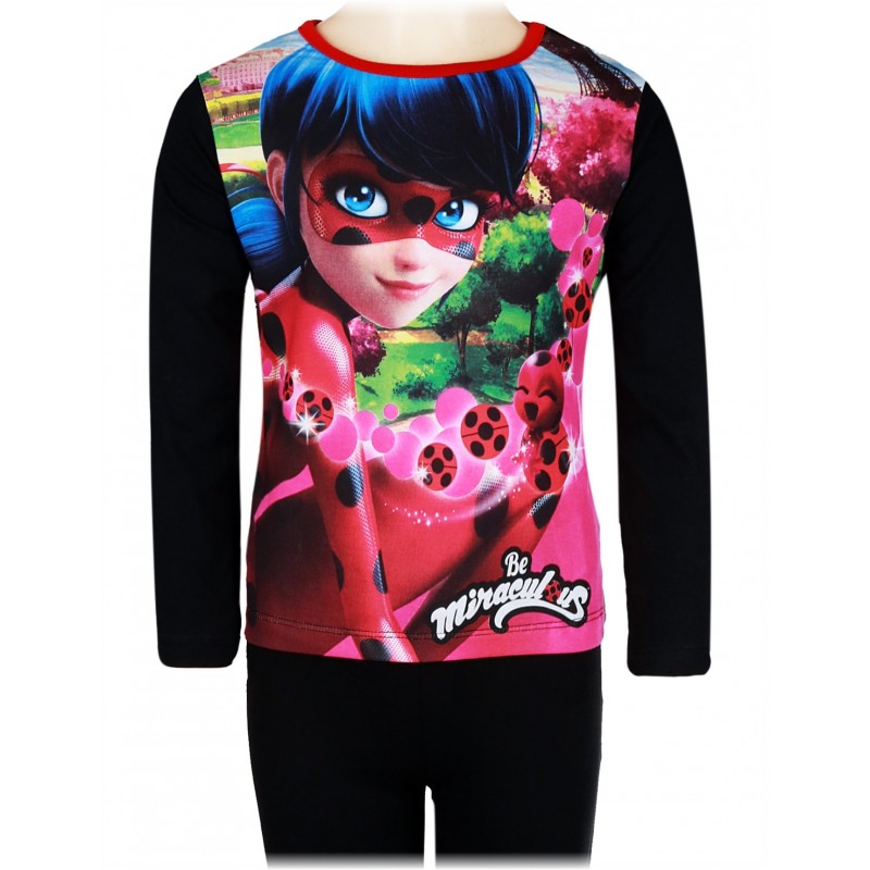 Dívčí pyžamo Kouzelná beruška (Ladybug) - černé