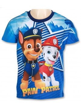 Chlapčenské tričko s krátkym rukávom Tlapková patrola - tm. modré